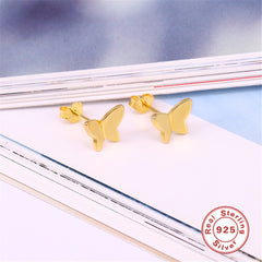 S925 Silver Butterfly Stud Earrings for Women