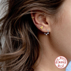 S925 Silver Butterfly Stud Earrings for Women